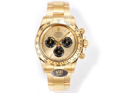 Rolex Daytona 904L Steel 40mm Ceramic Bezel Platinum Markers Yellow Gold Face YG Oyster Band Watch
